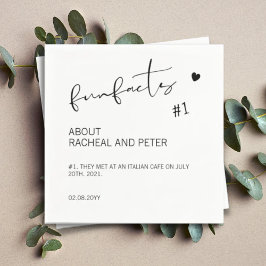 Servilleta De Papel Moda Blanca Negra Fun Facts Moderno Script Boda N