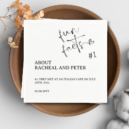 Servilleta De Papel Moda Blanca Negra Fun Modern Facts Heart Script