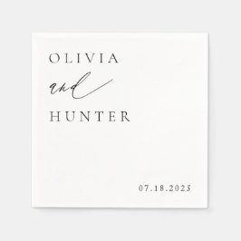 Servilleta De Papel Moda Boda blanco y negro moderno