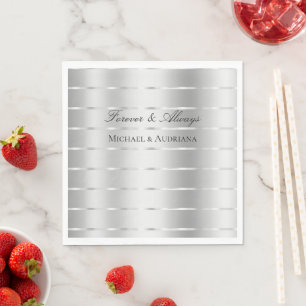 Servilleta De Papel Moda Boda Cinta Plata Ducha Bridal
