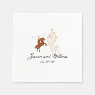 Servilleta De Papel Moda Boda de Western Dark Brown