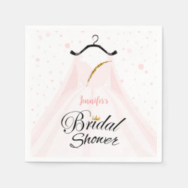 Servilleta De Papel Moda Boda rosa y dorado Vestido ducha de novia