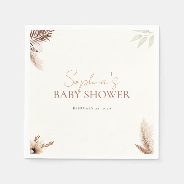 Servilleta De Papel Moda Boho - Baby Shower - Napkin de papel (Anverso)