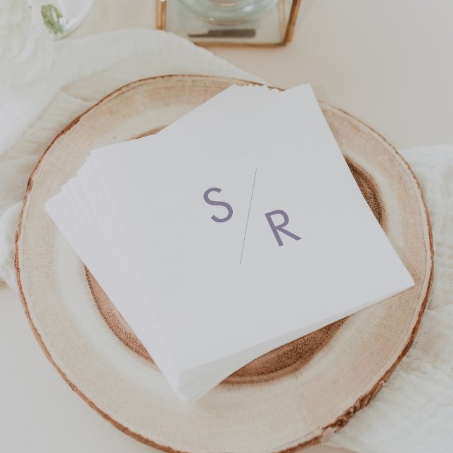 Servilleta De Papel Moda Boho Dusty Purple Monogramed Napkins (Subido por el creador)