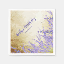 Servilleta De Papel moda boho floral, lavanda, servilletas de papel de