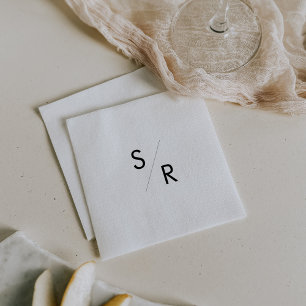 Servilleta De Papel Moda Boho Napkins Monogramado Blanco y Negro