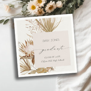 Servilleta De Papel Moda Boho Protea Dry Palm Floral Photo Graduation