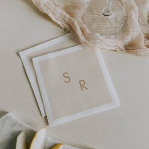 Servilleta De Papel Moda Boho Vintage Gold Monogramed Napkins