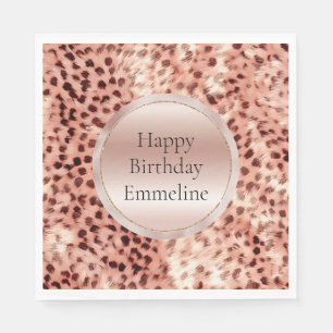 Servilleta De Papel Moda Bonito Girly Rosa Gold Leopard