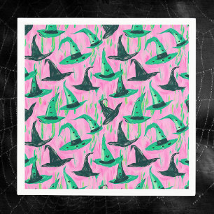 Servilleta De Papel Moda Brujas malvadas Gorras verdes y negros