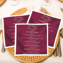 Moda Burgundy y Gold Script Boda Fun Hacts