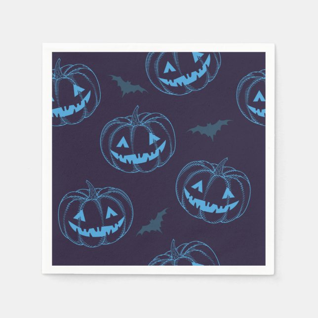 Servilleta De Papel Moda Calabazas Bats Halloween (Anverso)