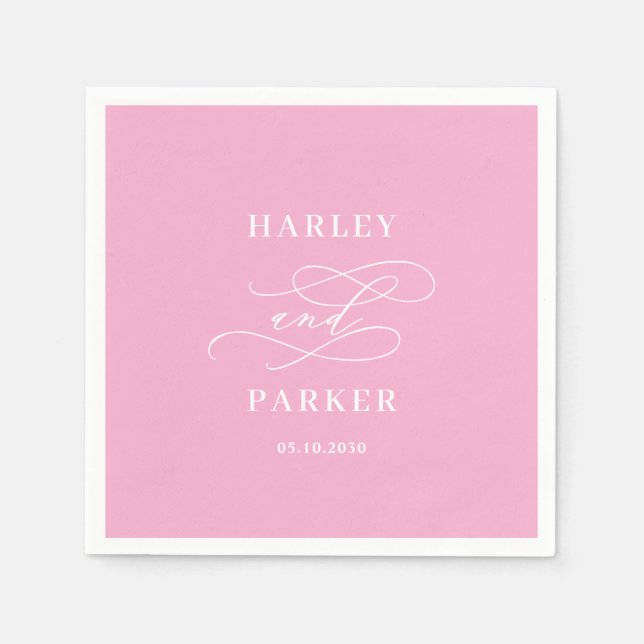 Servilleta De Papel Moda Caligrafía Boda Ensayo Compromiso (Anverso)