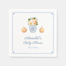 Servilleta De Papel Moda Chinoiserie Naranja De Caída Y Baby Shower De
