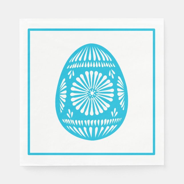 Servilleta De Papel Moda clásica de huevos de pascua Aqua (Anverso)