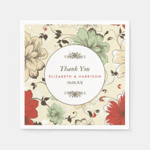 Servilleta De Papel Moda de cosecha Boda floral