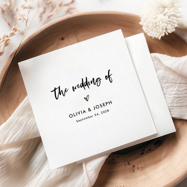 Servilleta De Papel Moda de escritura y corazón | Boda (Subido por el creador)