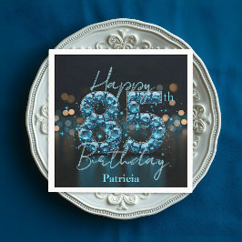 Servilleta De Papel Moda de lujo Sapphire Azul y Negro 85 cumpleaños