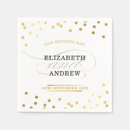 Servilleta De Papel Moda DE RECEPCIÓN TRENDY Confeti de oro minimalist