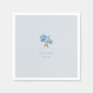 Servilleta De Papel Moda Dusty Blue Floral Hydrangea Boda