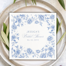 Servilleta De Papel Moda Elegante Blue Toile Chinoiserie Bridal Shower