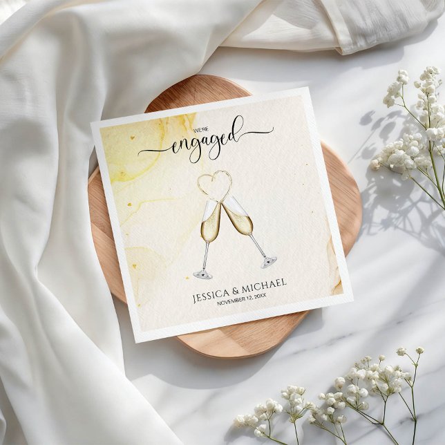 Servilleta De Papel Moda Elegante Champagne Gold Engagement Party (Subido por el creador)