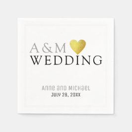 Servilleta De Papel moda elegante fiesta de recepción de boda monogram