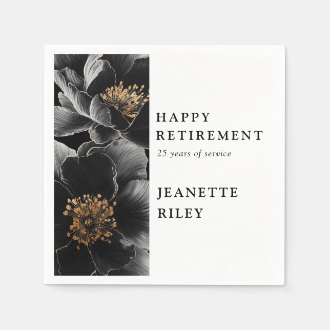 Servilleta De Papel Moda Elegante Floral Moderna Feliz Jubilación (Anverso)