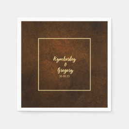 Servilleta De Papel Moda elegante marrón oscuro texturado