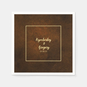 Servilleta De Papel Moda elegante marrón oscuro texturado