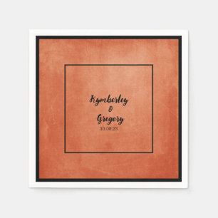 Servilleta De Papel Moda Elegante Naranja quemado Nombre negro