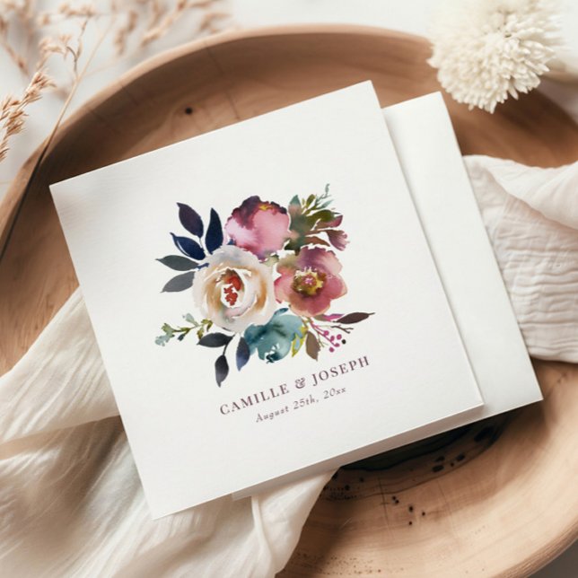 Servilleta De Papel Moda Elegante Romántico Rosa Oscuro Boda (Subido por el creador)