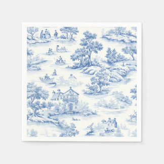 Servilleta De Papel Moda Estilo Cottage francés Blue Toile de Jouy Ret