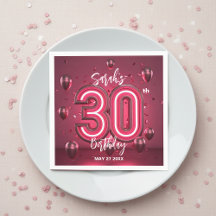 Moda Fancy Glam Metallic Neon Pink 30 cumpleaños