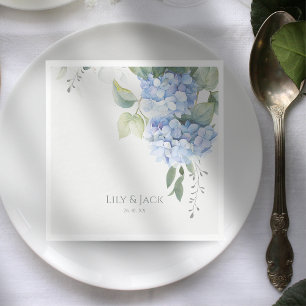 Servilleta De Papel Moda Floral Azul Hidrangea Boda de eventos