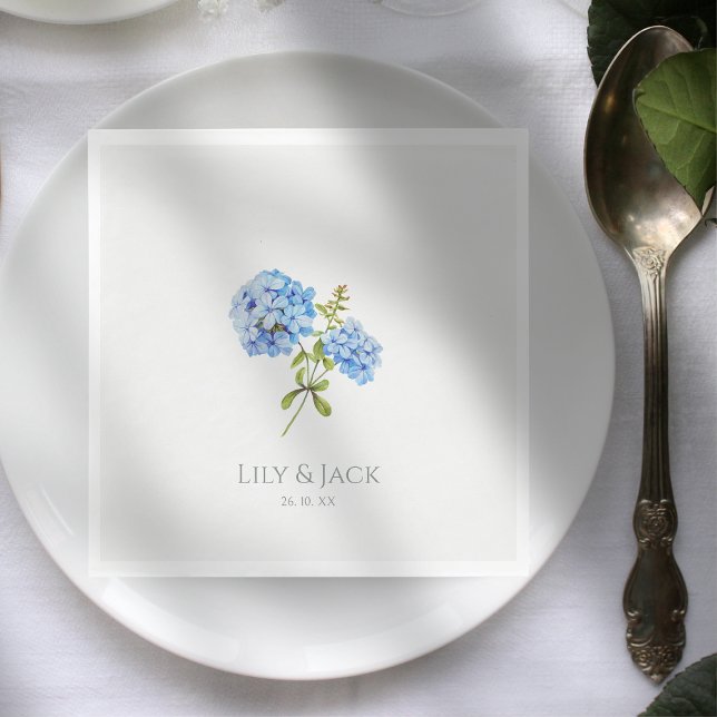 Servilleta De Papel Moda Floral Azul Hidrangea Boda de eventos (Subido por el creador)