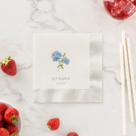 Servilleta De Papel Moda Floral Blue Hydrangea Cocktail Boda
