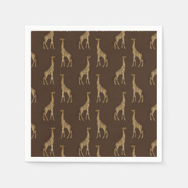 Servilleta De Papel Moda Giraffe Gold Elegantes servilletas