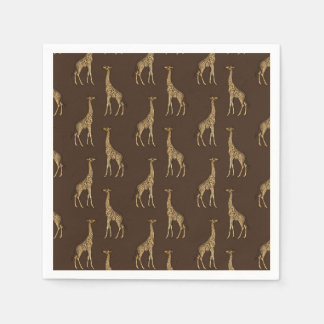 Servilleta De Papel Moda Giraffe Gold Elegantes servilletas