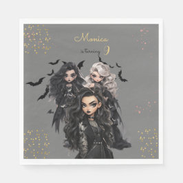 Servilleta De Papel Moda glam gótico chica temible fiesta de cumpleaño