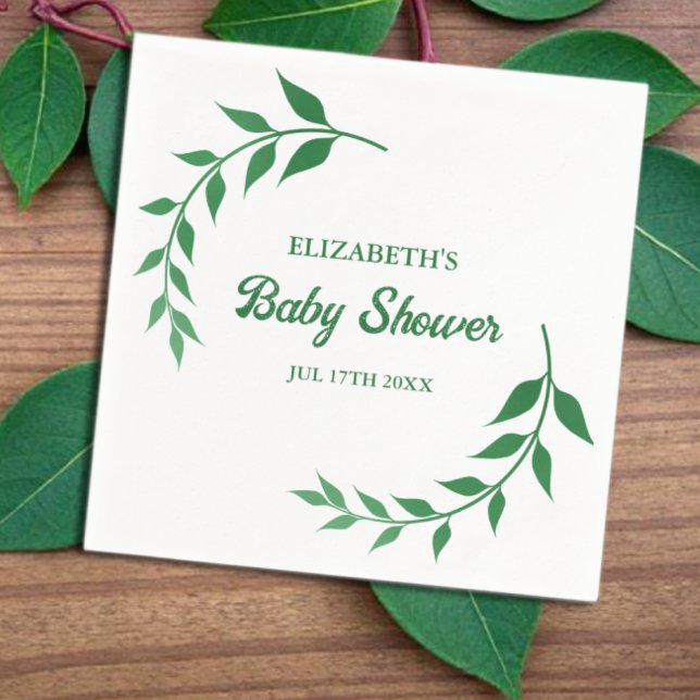 Servilleta De Papel Moda Greenery Baby Shower (Subido por el creador)