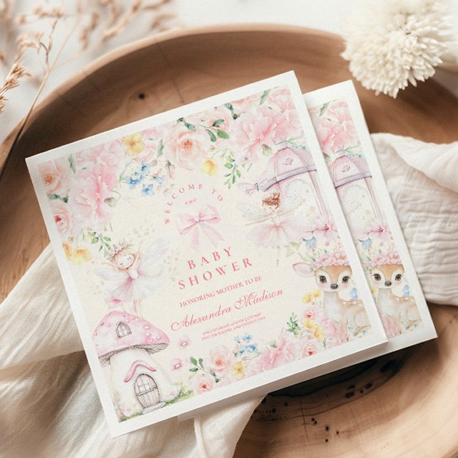 Servilleta De Papel Moda Jardín Hadas Florales Princesa Chica Baby Sho (Subido por el creador)