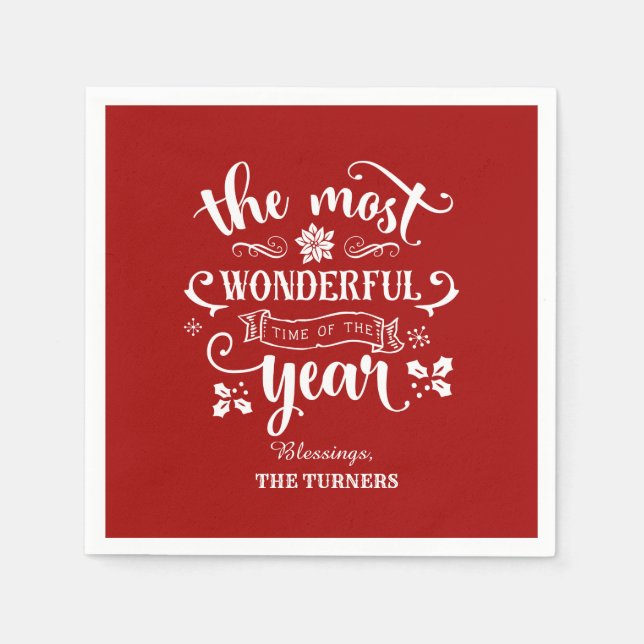 Servilleta De Papel Moda La época más maravillosa del año Monograma (Anverso)