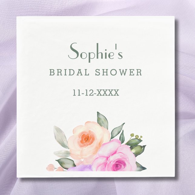 Servilleta De Papel Moda Lilac Rubor Bridal Ducha Bridal Floral Rosa (Subido por el creador)