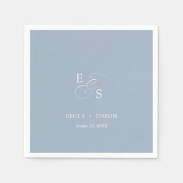 Servilleta De Papel Moda mínima Boda azul turbio