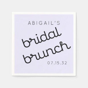 Servilleta De Papel Moda Mínima Lavanda Mod Script Brunch Placa de pap
