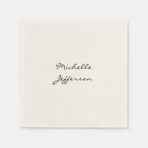 Servilleta De Papel Moda Minimalista de nombre de guión de caligrafía