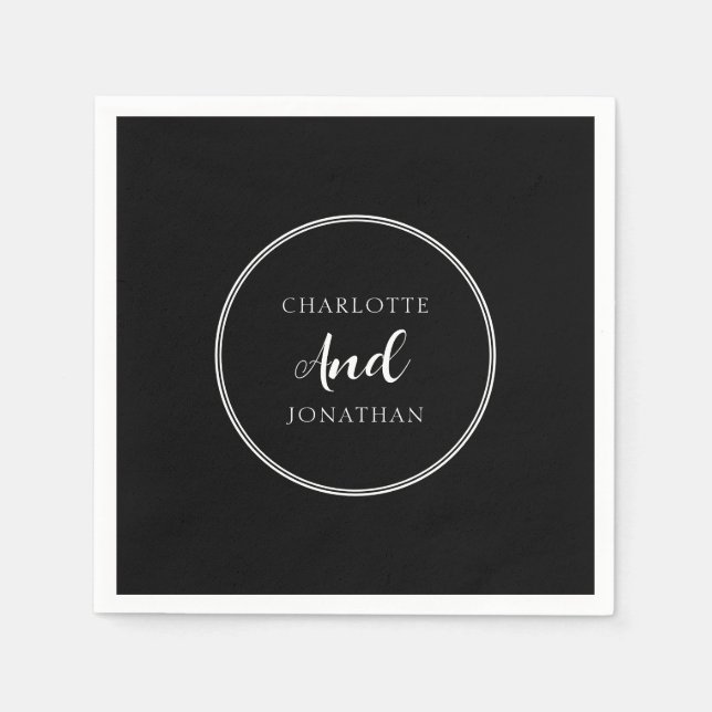 Servilleta De Papel Moda minimalista Elegante Boda de guión de caligra (Anverso)