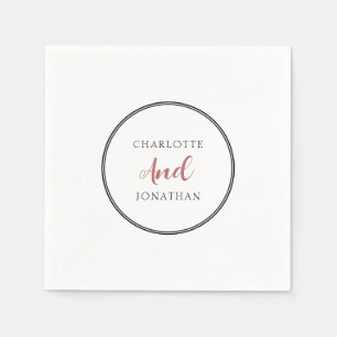 Servilleta De Papel Moda minimalista Elegante Boda de guión de caligra