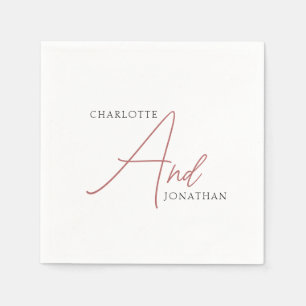 Servilleta De Papel Moda minimalista Elegante Boda de guión de caligra